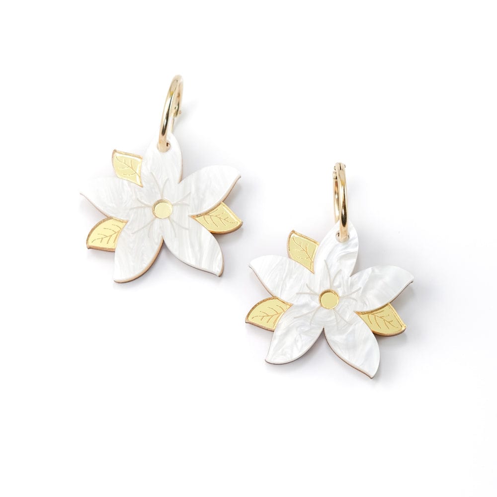 Sampaguita gold-filled hoop earrings