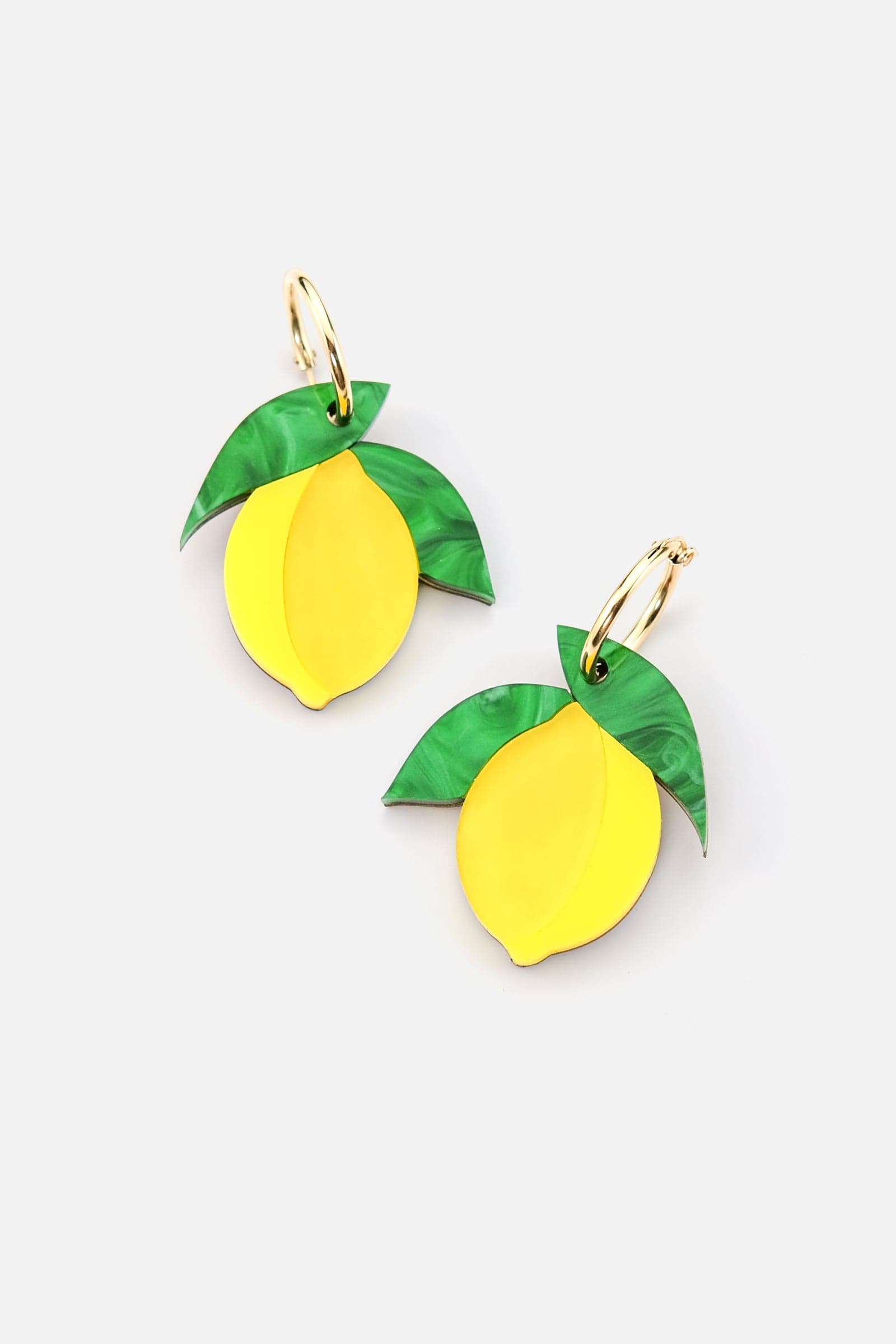 Sicilian Lemon dangly hoop earrings