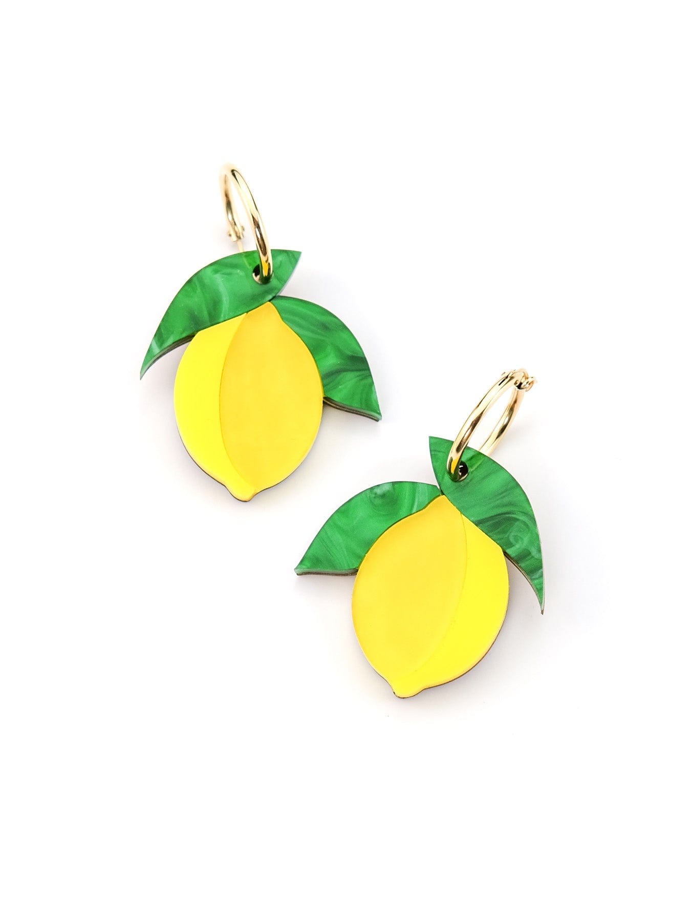 Sicilian Lemon dangly hoop earrings