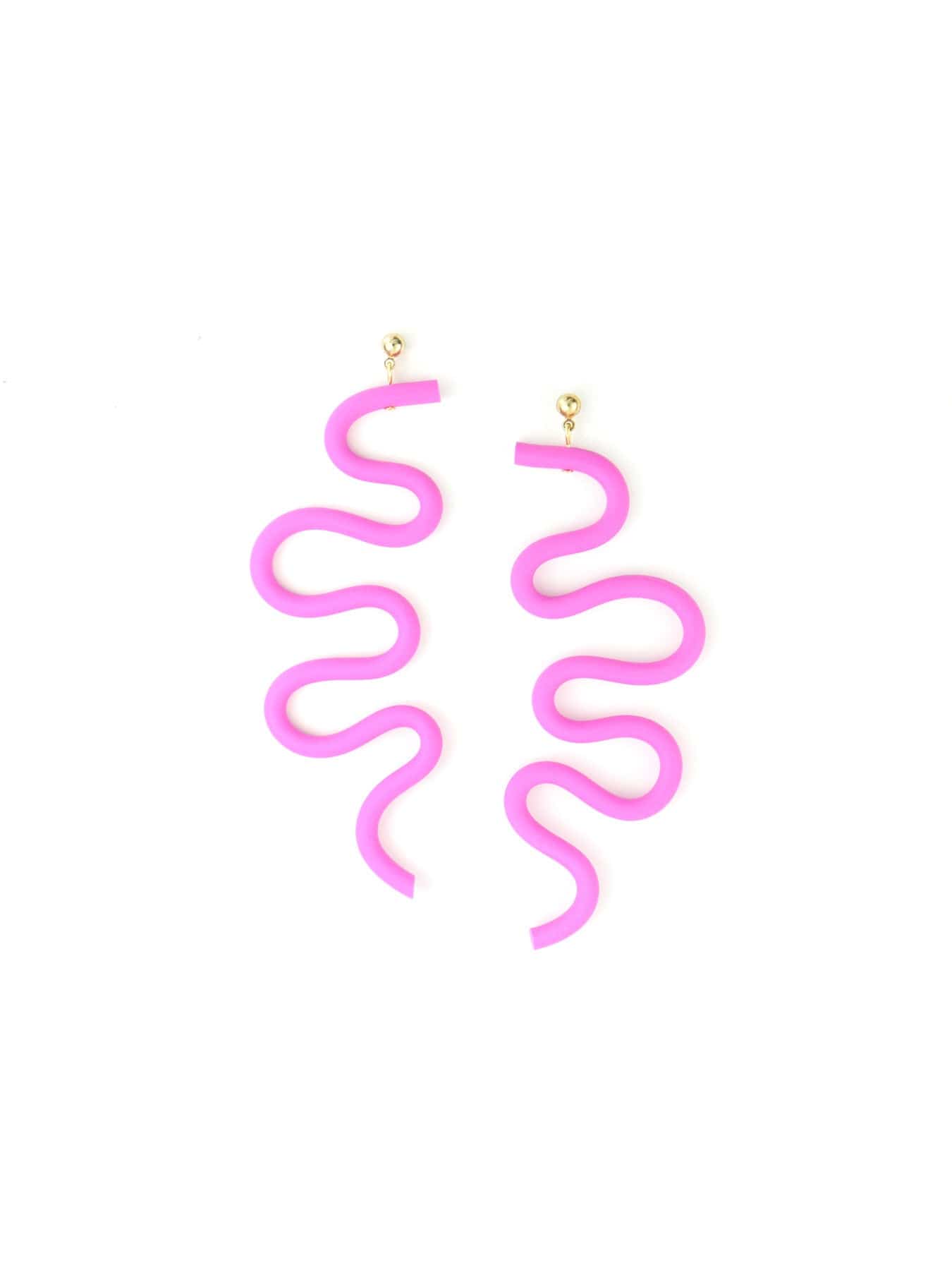 Small Tube Squiggles dangly earrings