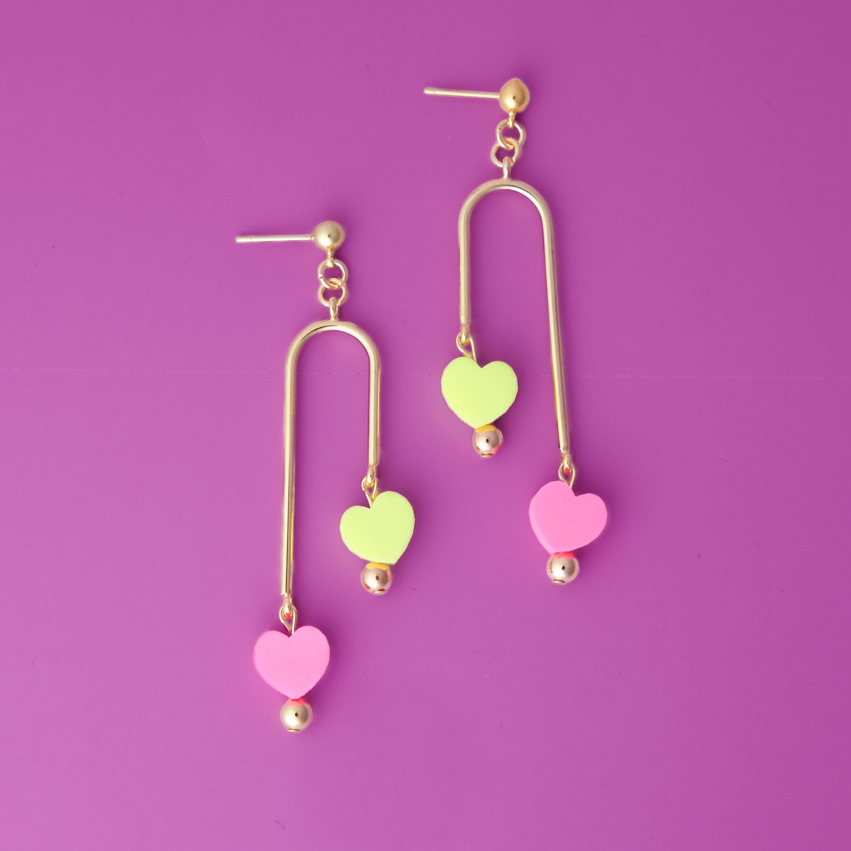 Tiny Hearts mobile dangly earrings