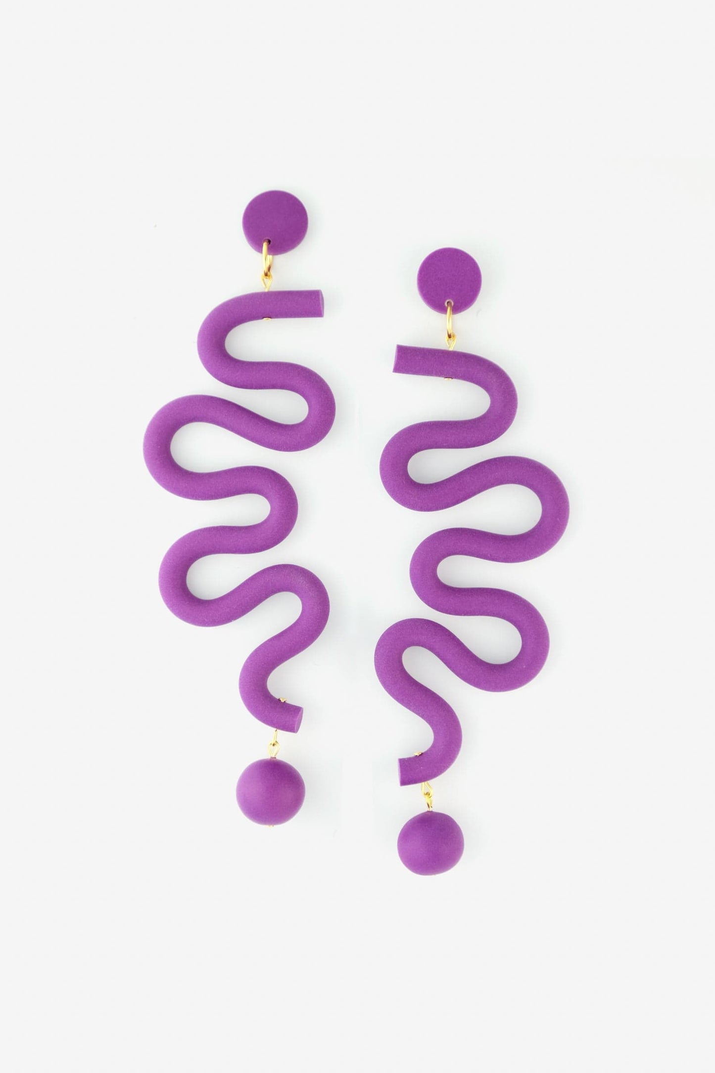 Tube Squiggles dangly statement earrings
