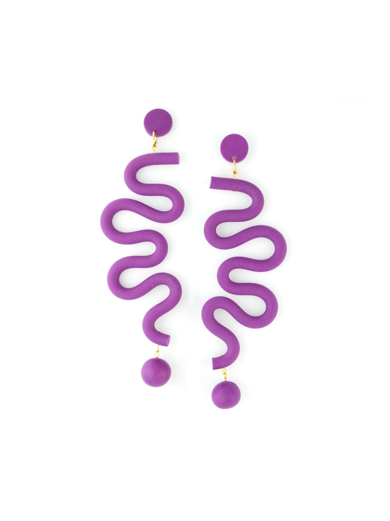 Tube Squiggles dangly statement earrings
