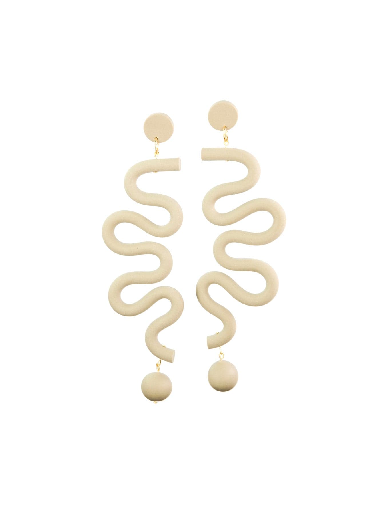 Tube Squiggles dangly statement earrings