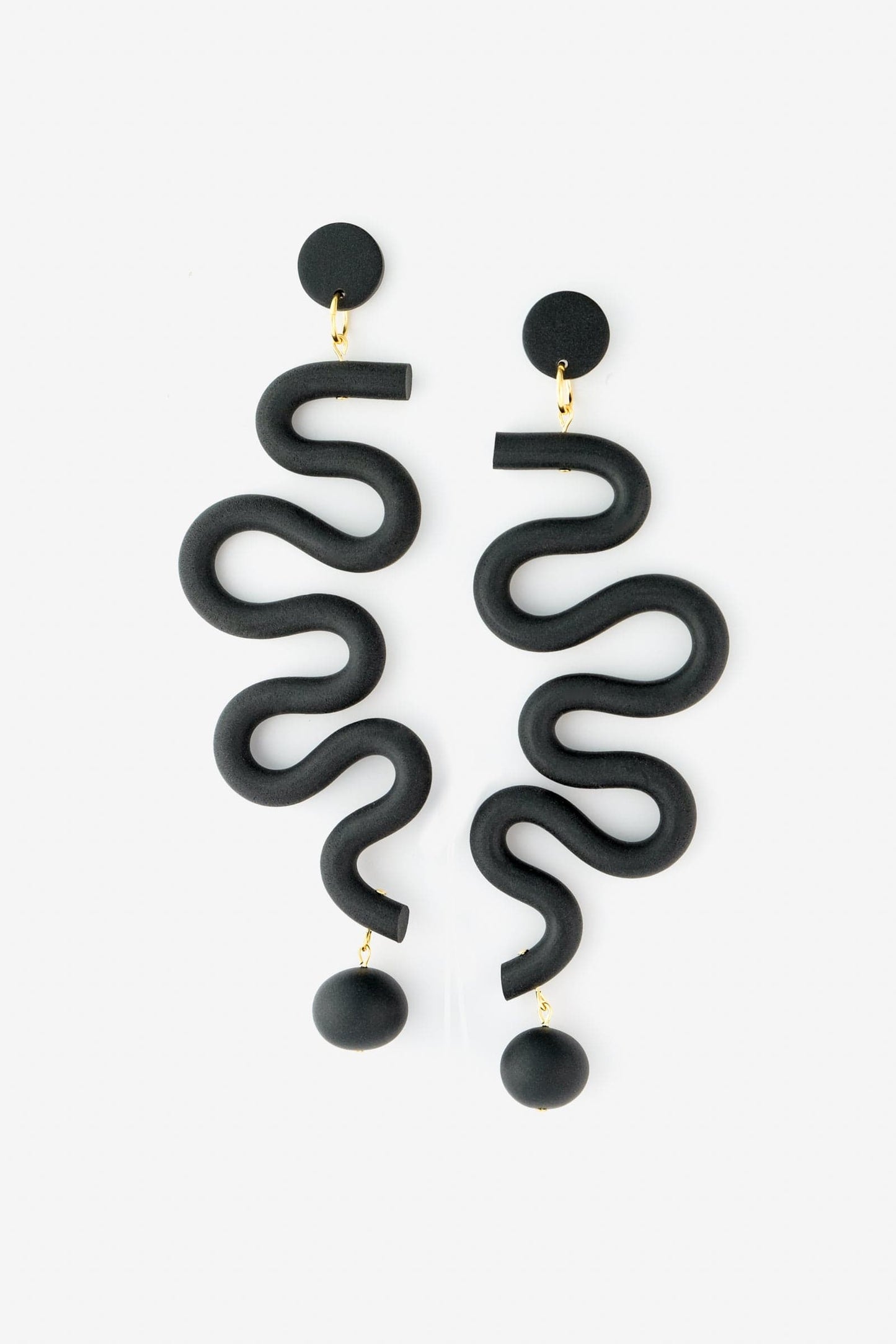 Tube Squiggles dangly statement earrings