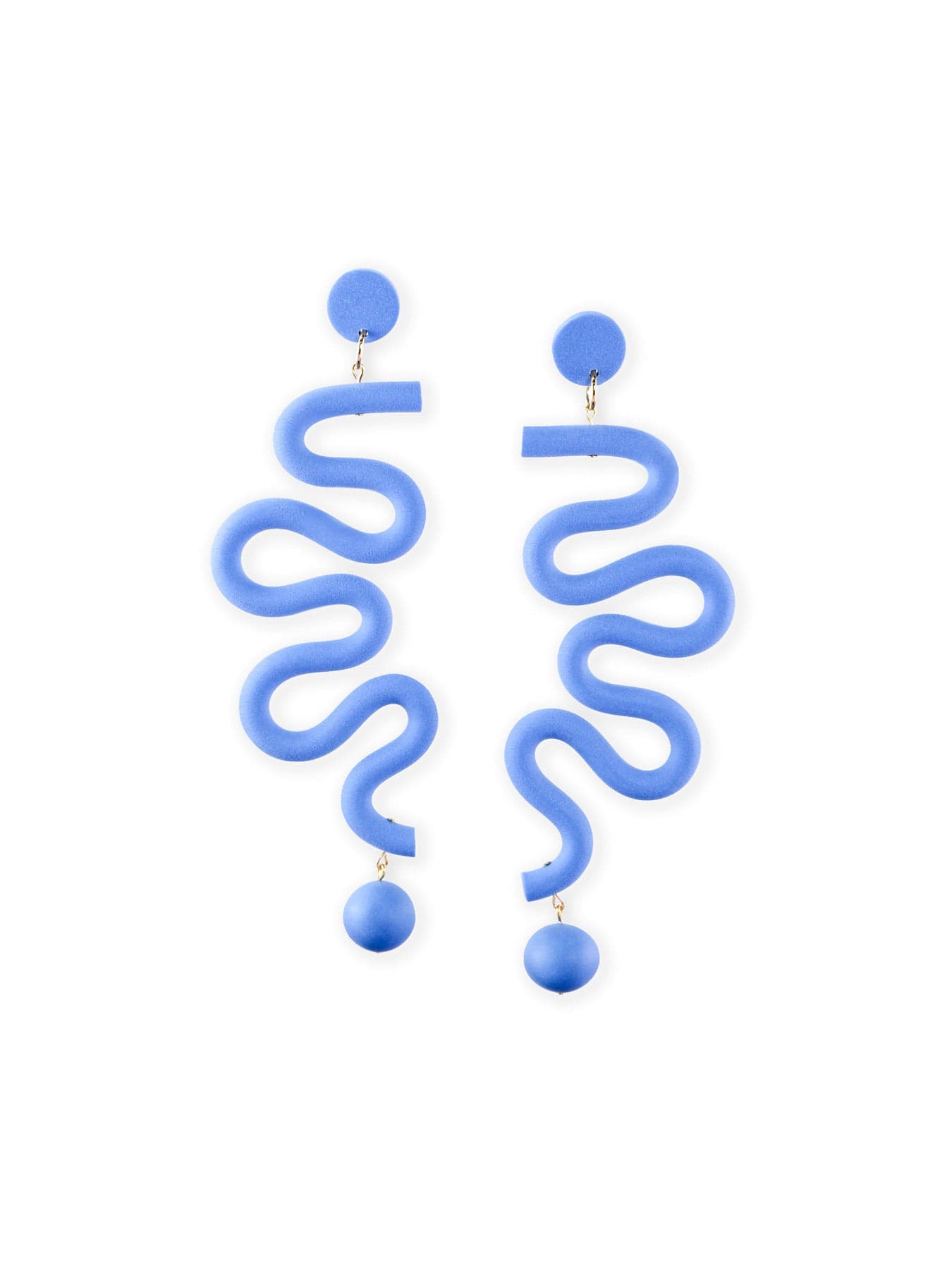 Tube Squiggles dangly statement earrings