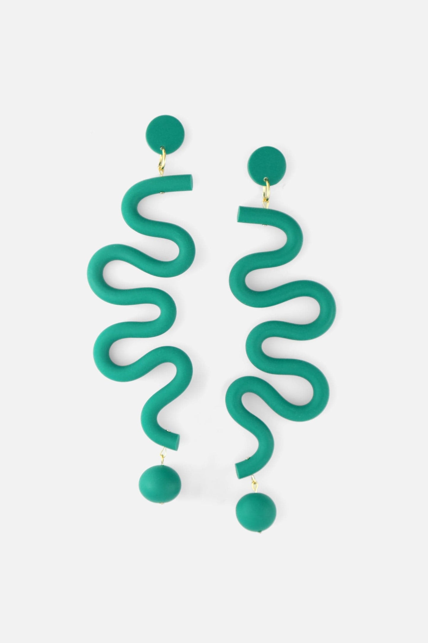 Tube Squiggles dangly statement earrings
