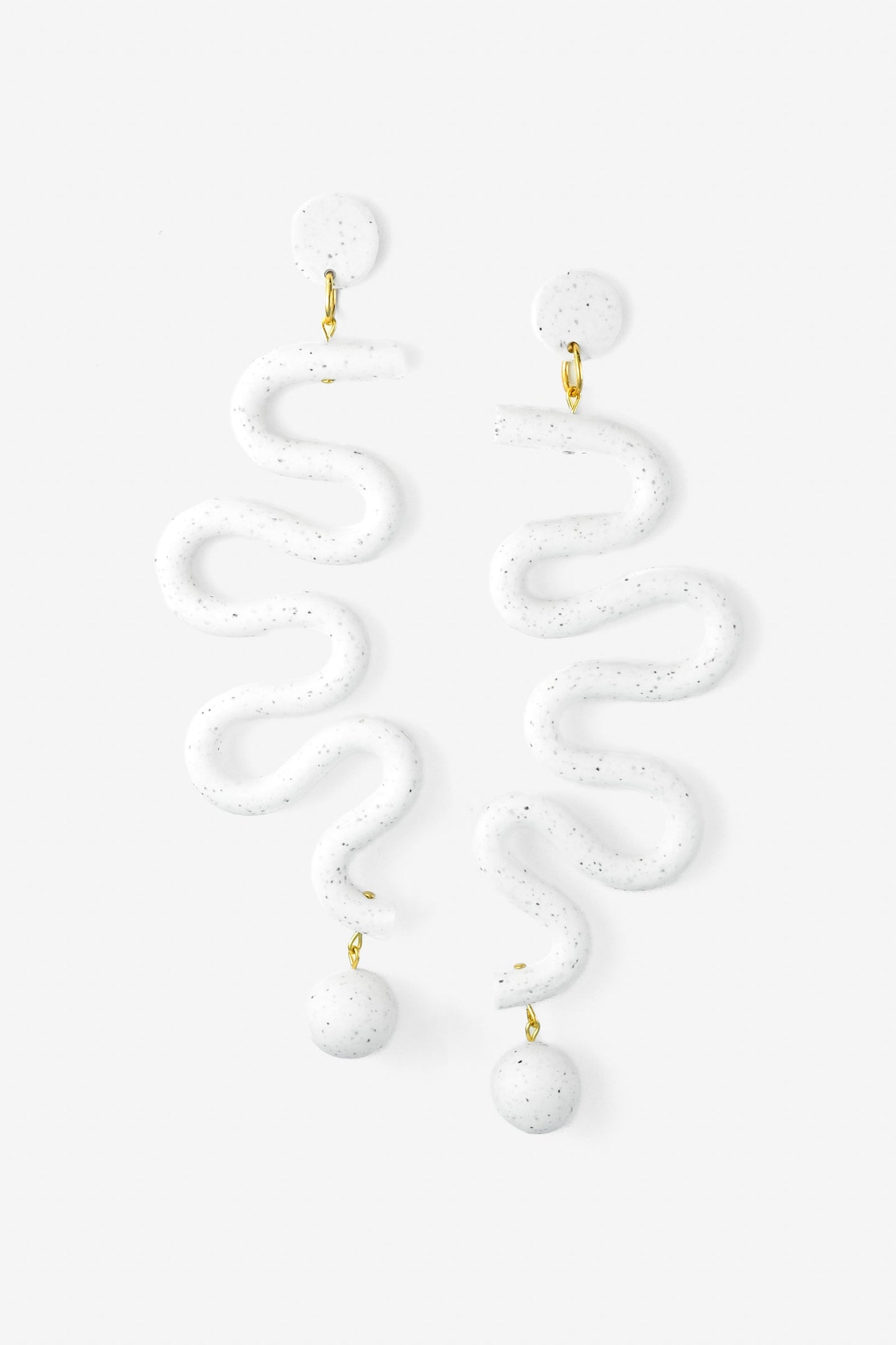 Tube Squiggles dangly statement earrings