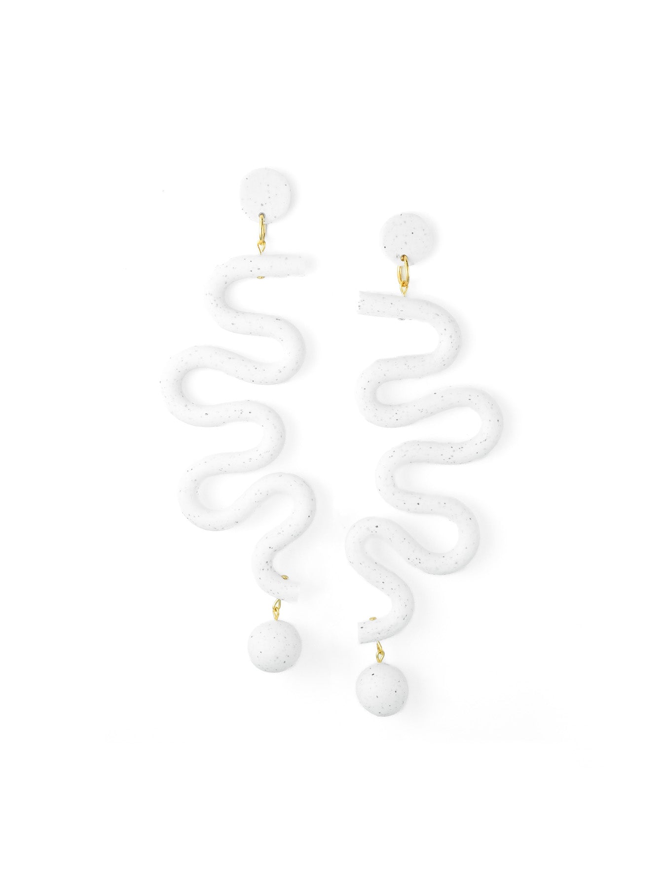 Tube Squiggles dangly statement earrings