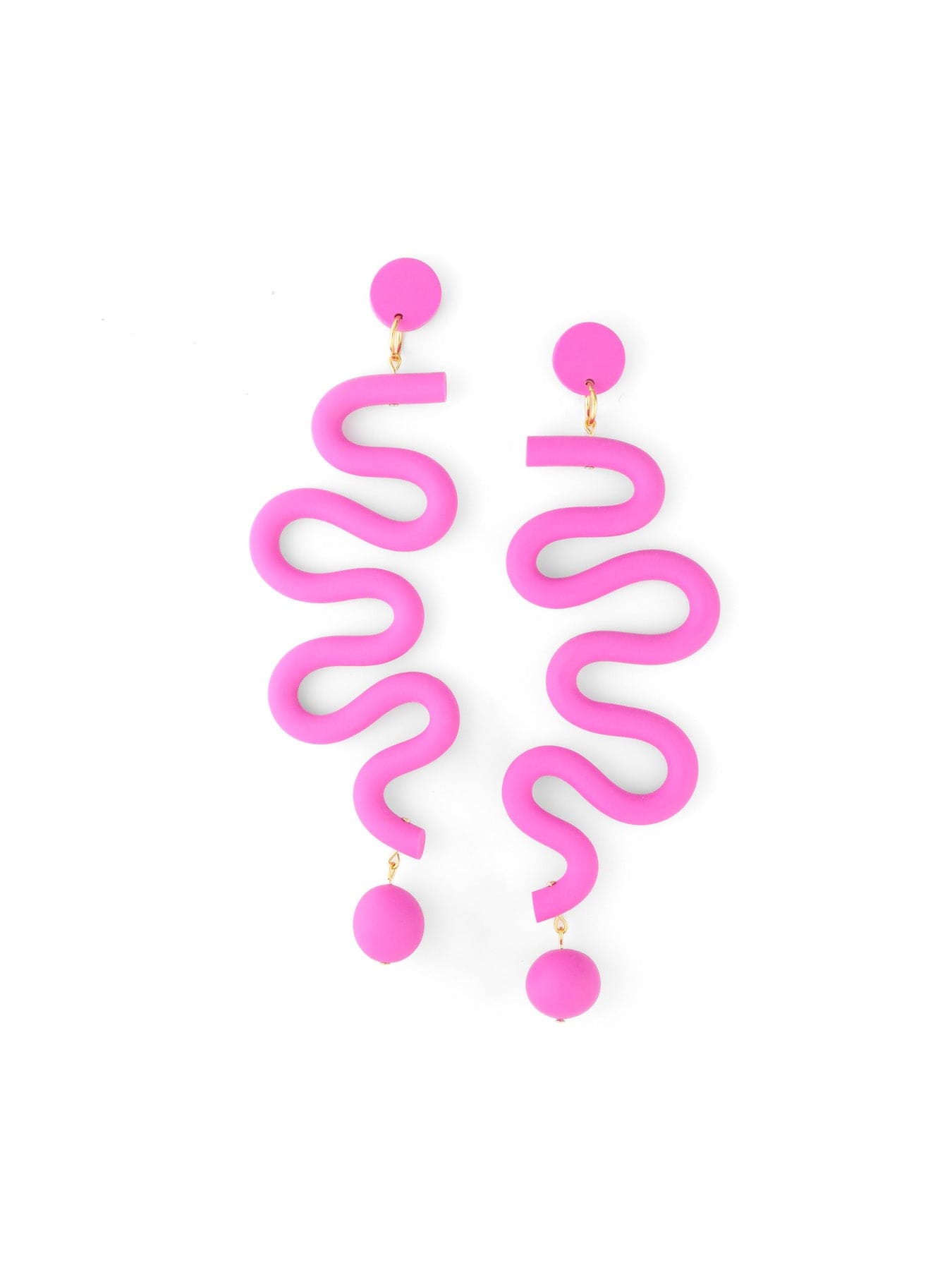 Tube Squiggles dangly statement earrings