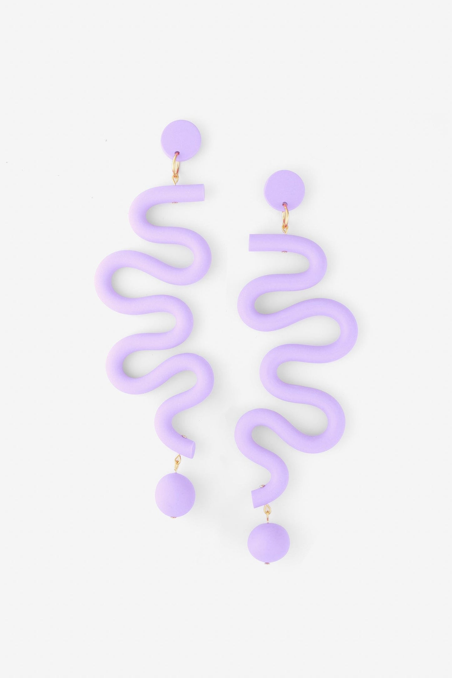 Tube Squiggles dangly statement earrings
