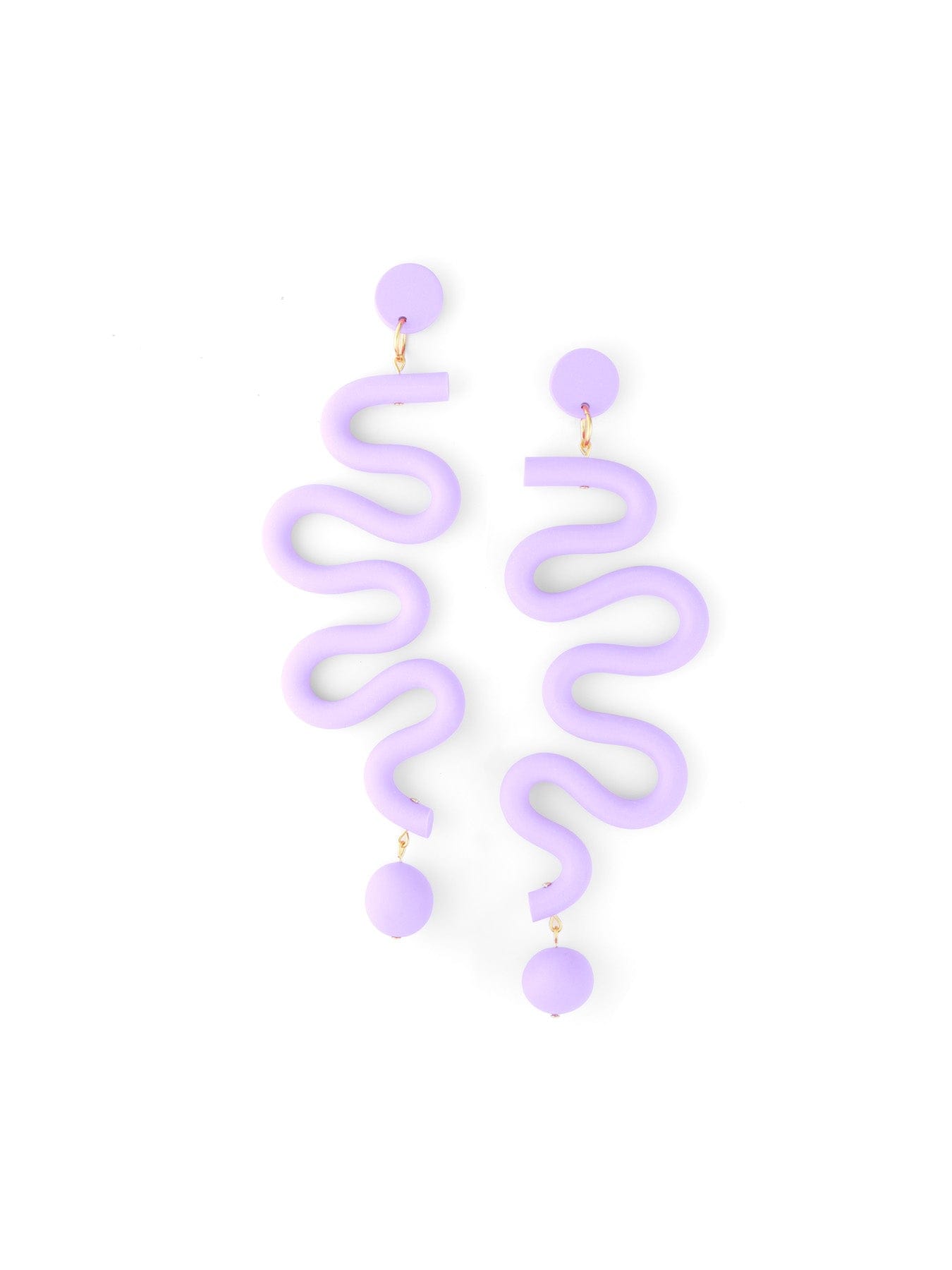 Tube Squiggles dangly statement earrings