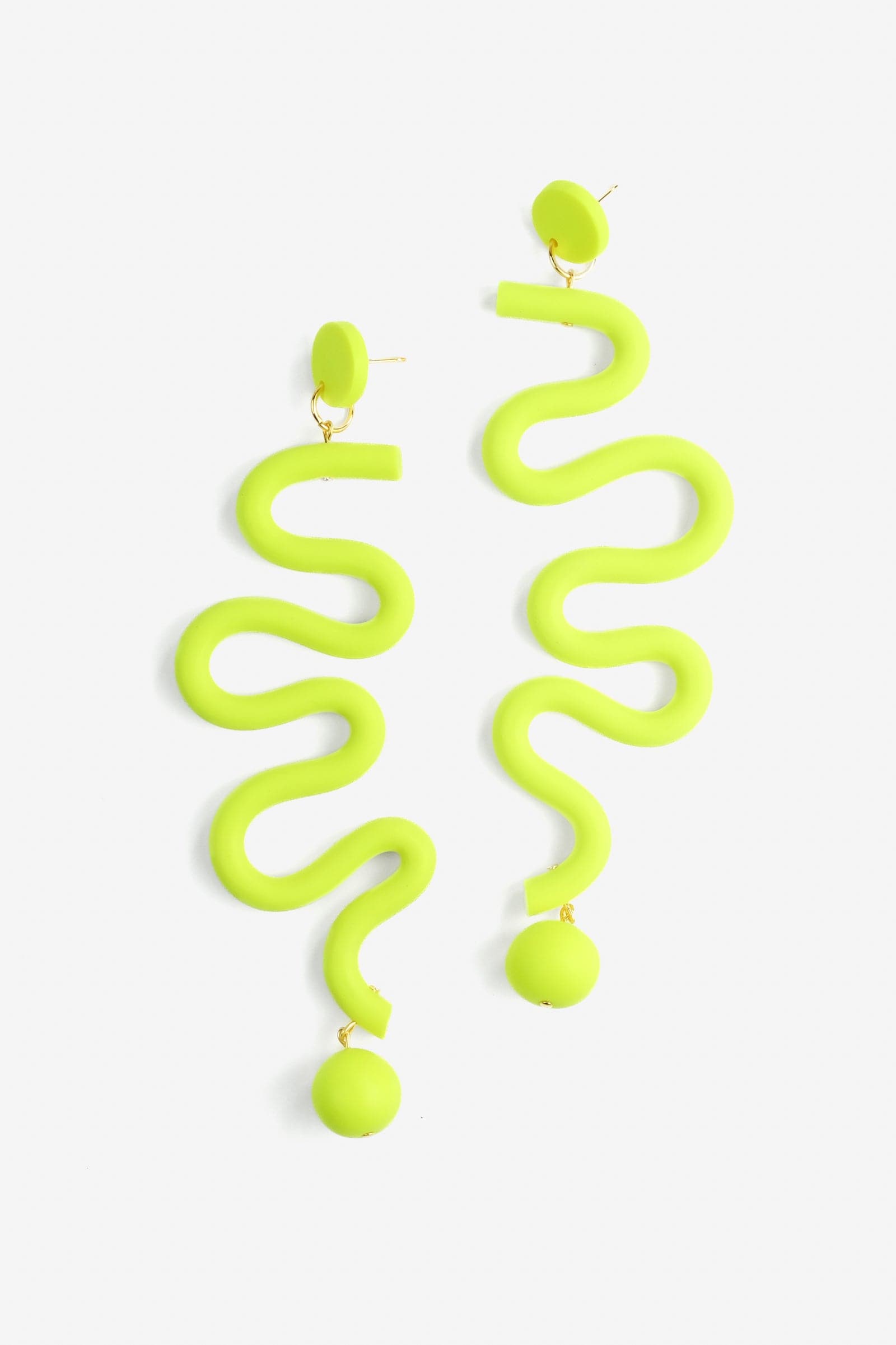 Tube Squiggles dangly statement earrings