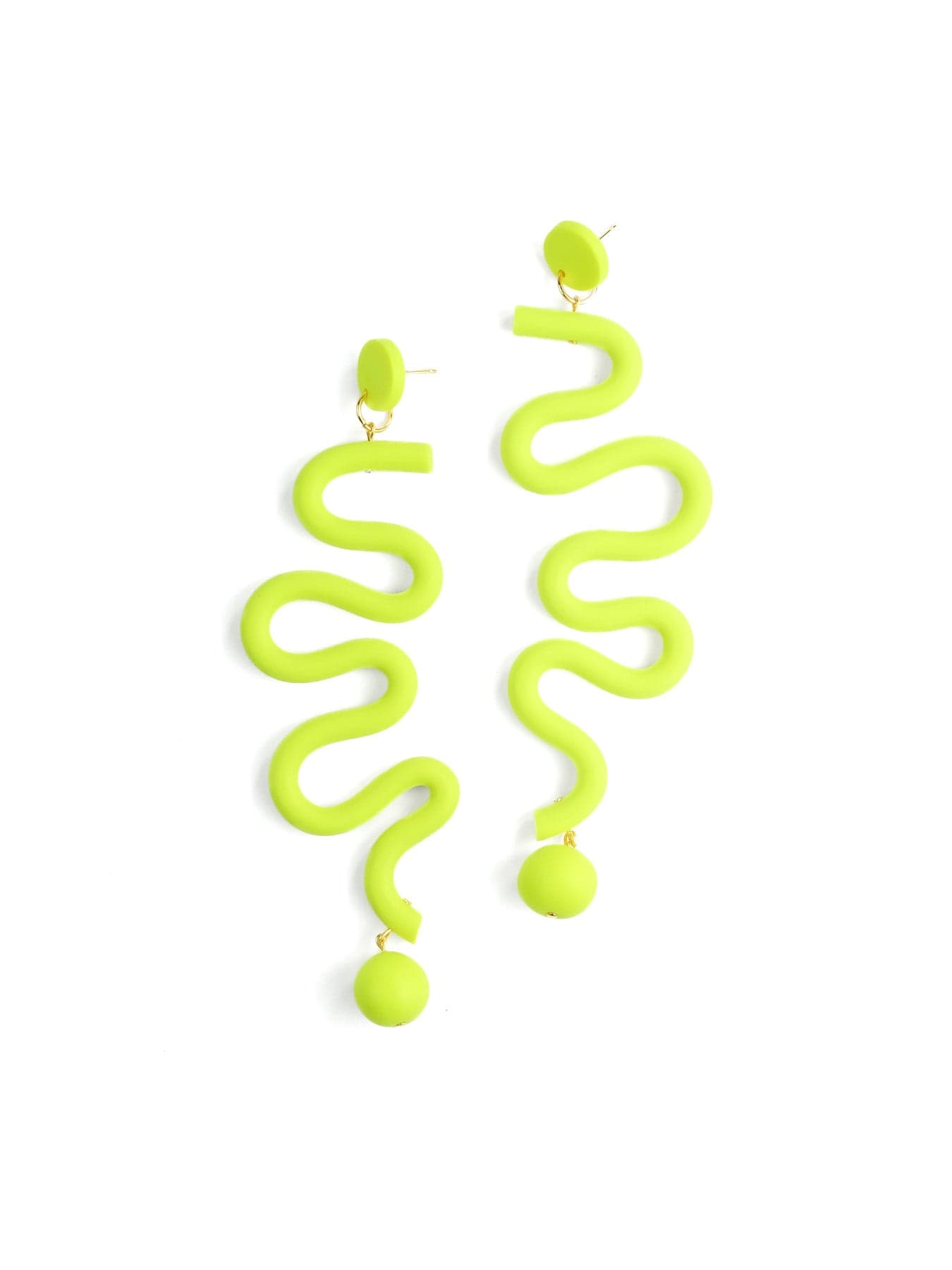 Tube Squiggles dangly statement earrings