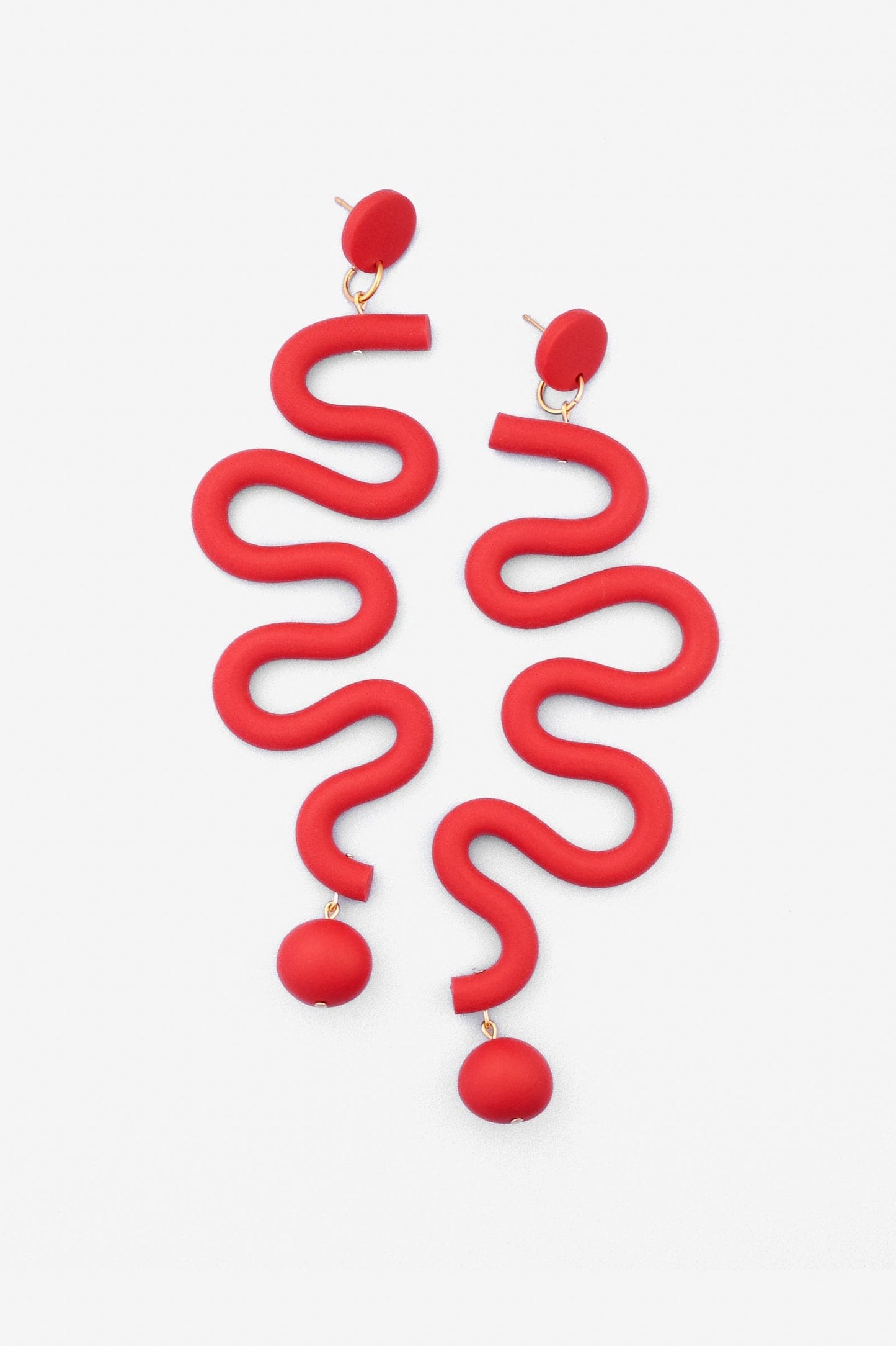 Tube Squiggles dangly statement earrings