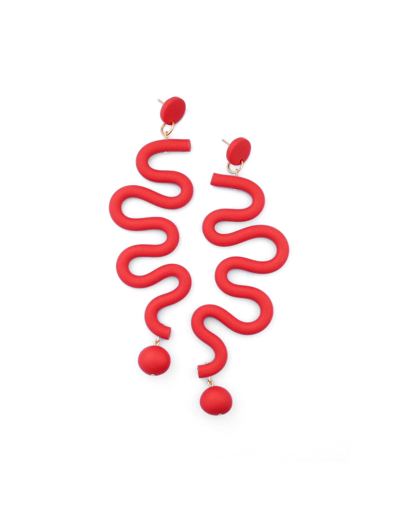 Tube Squiggles dangly statement earrings