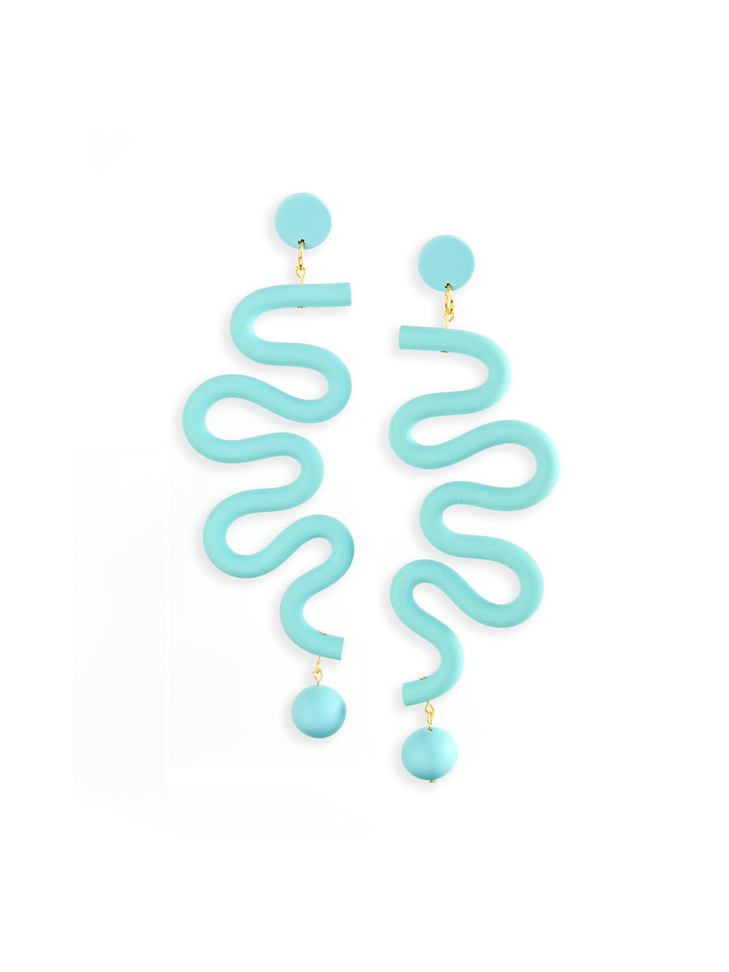 Tube Squiggles dangly statement earrings