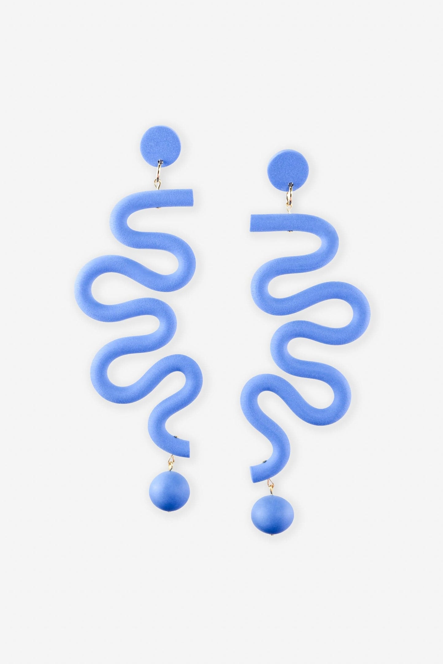 Tube Squiggles dangly statement earrings