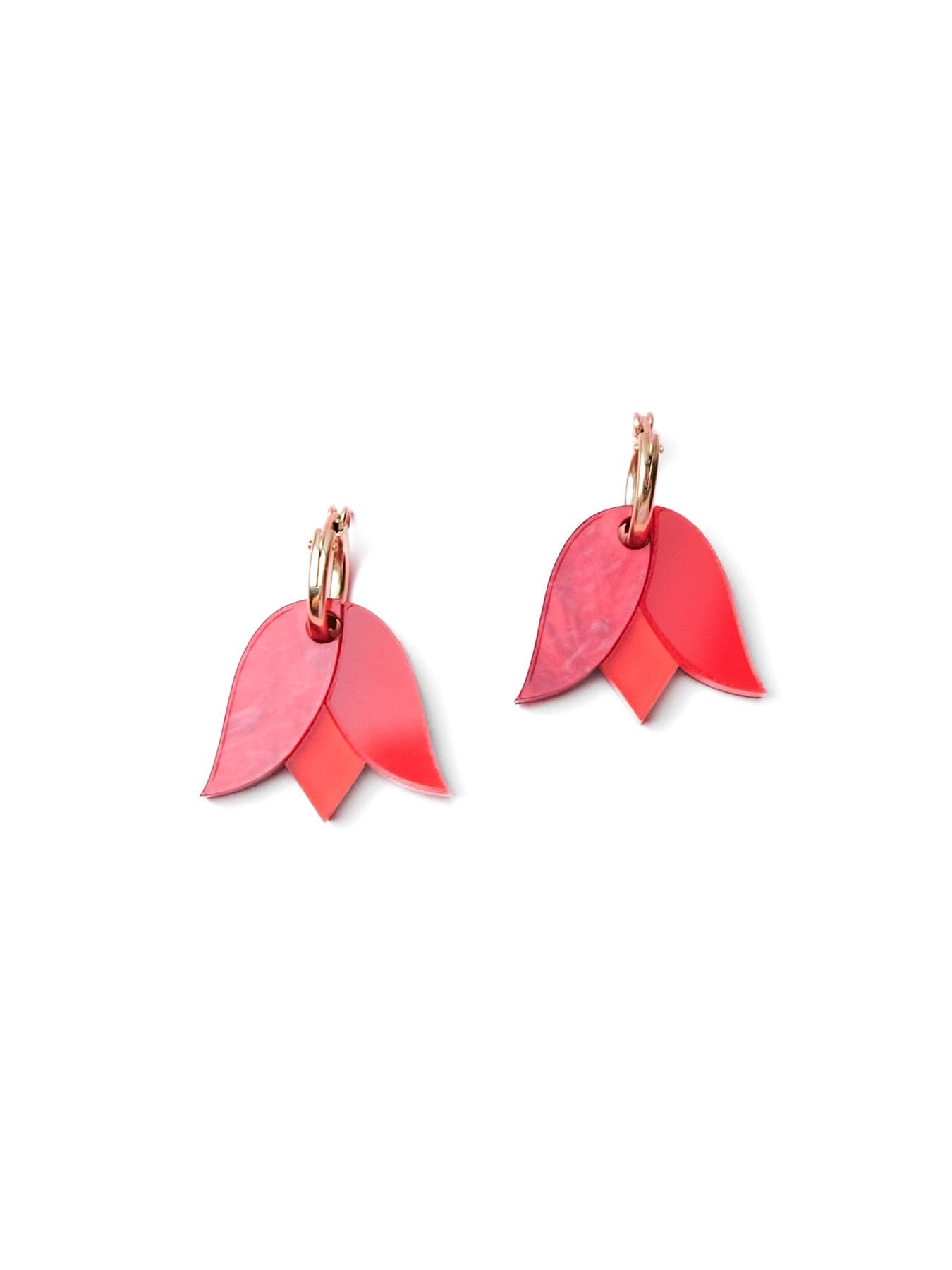 Tulip dangly hoop earrings
