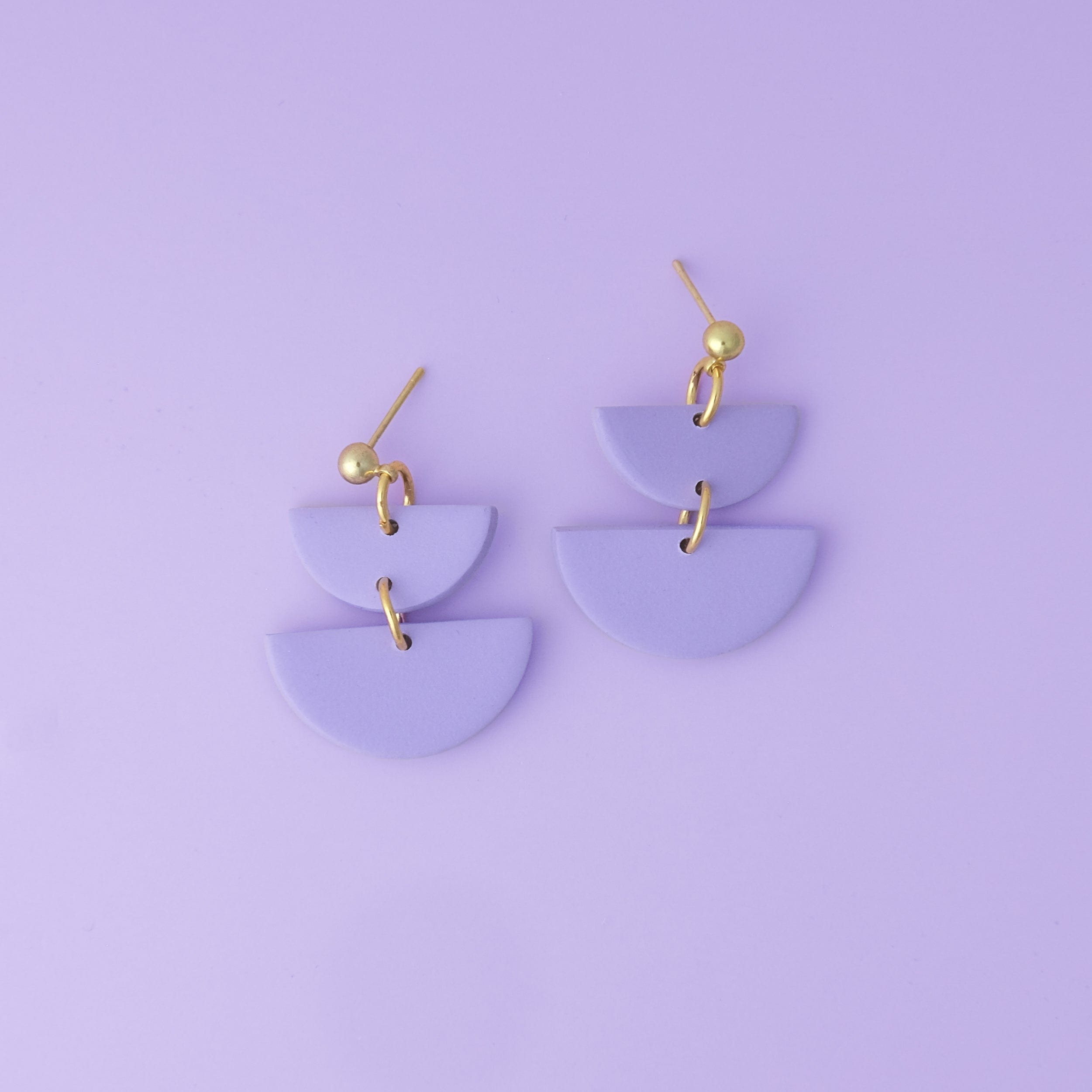 Twin Luna cute dangly earrings #color_lavender