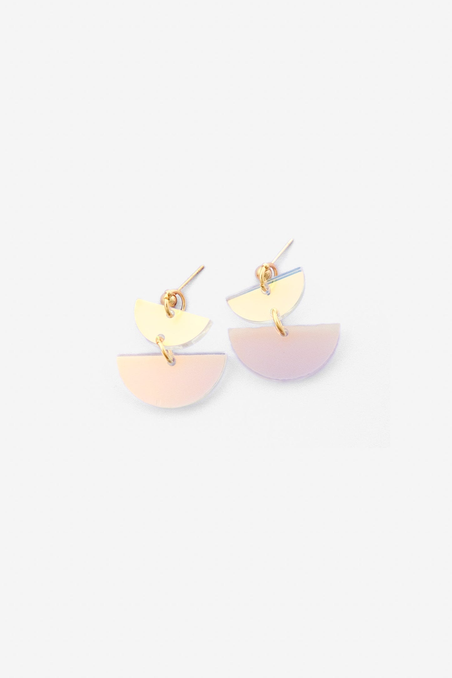 Twin Luna half-moon dangly earrings