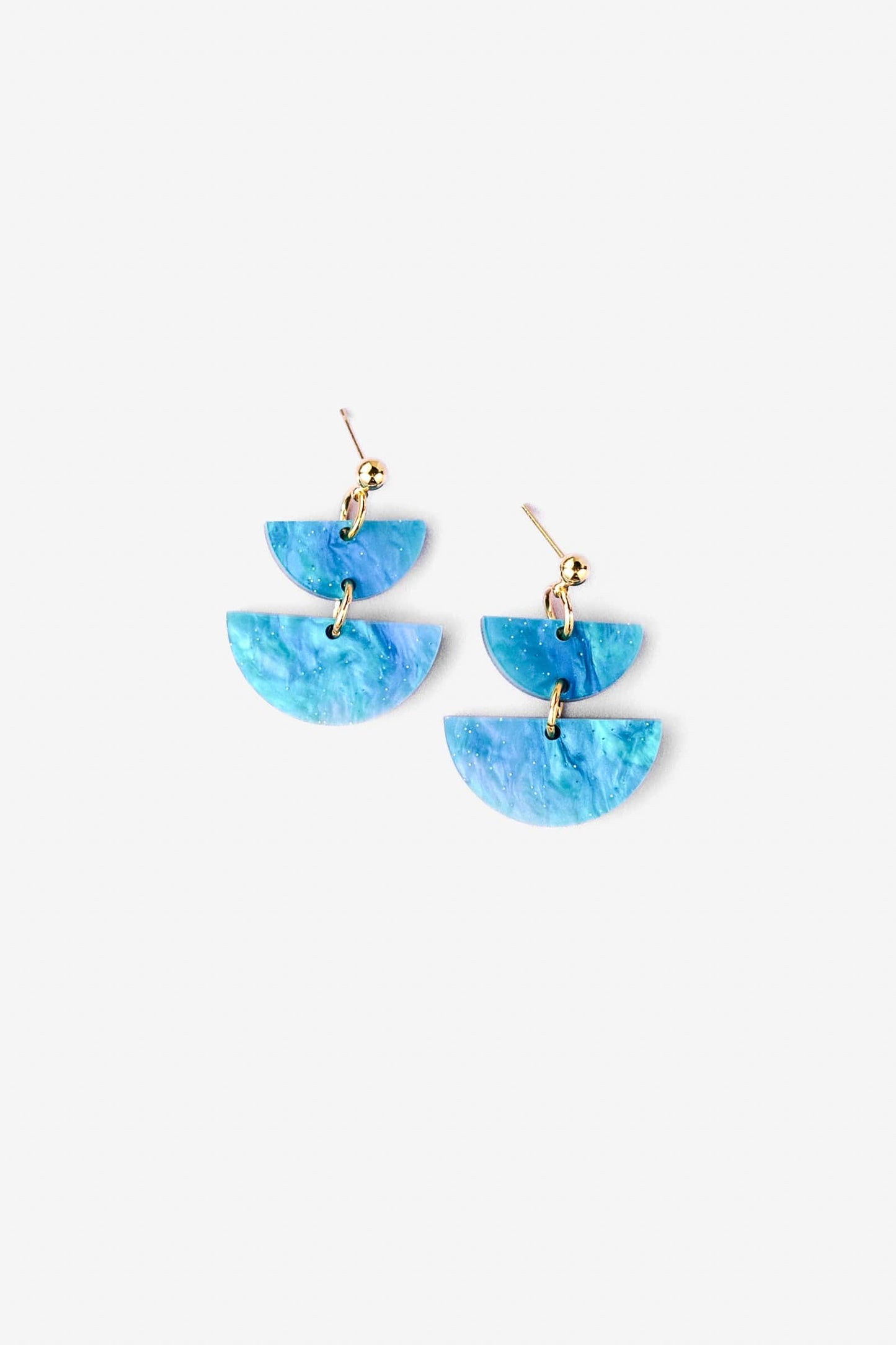 Twin Luna half-moon dangly earrings