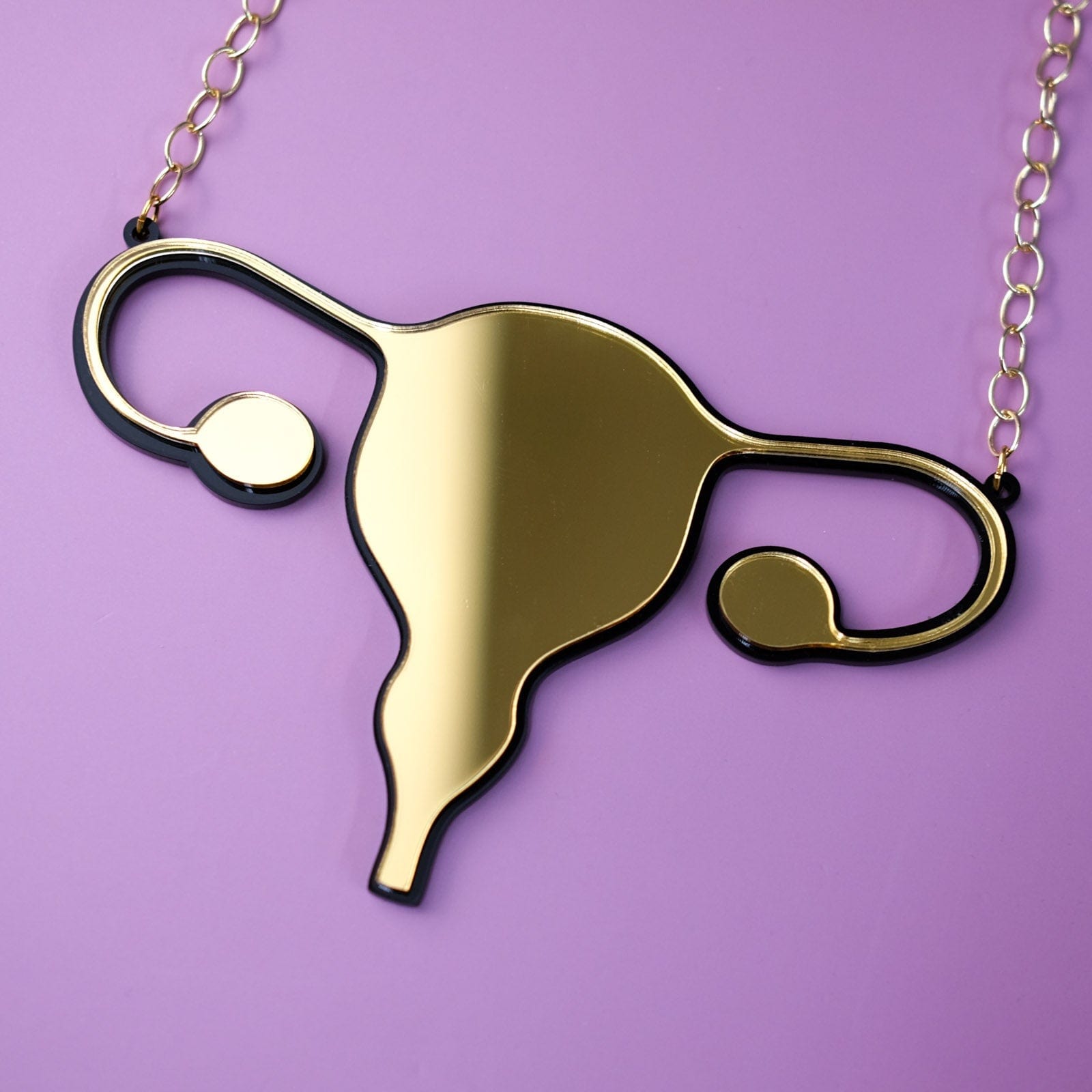 Uterus statement bib necklace #color_gold