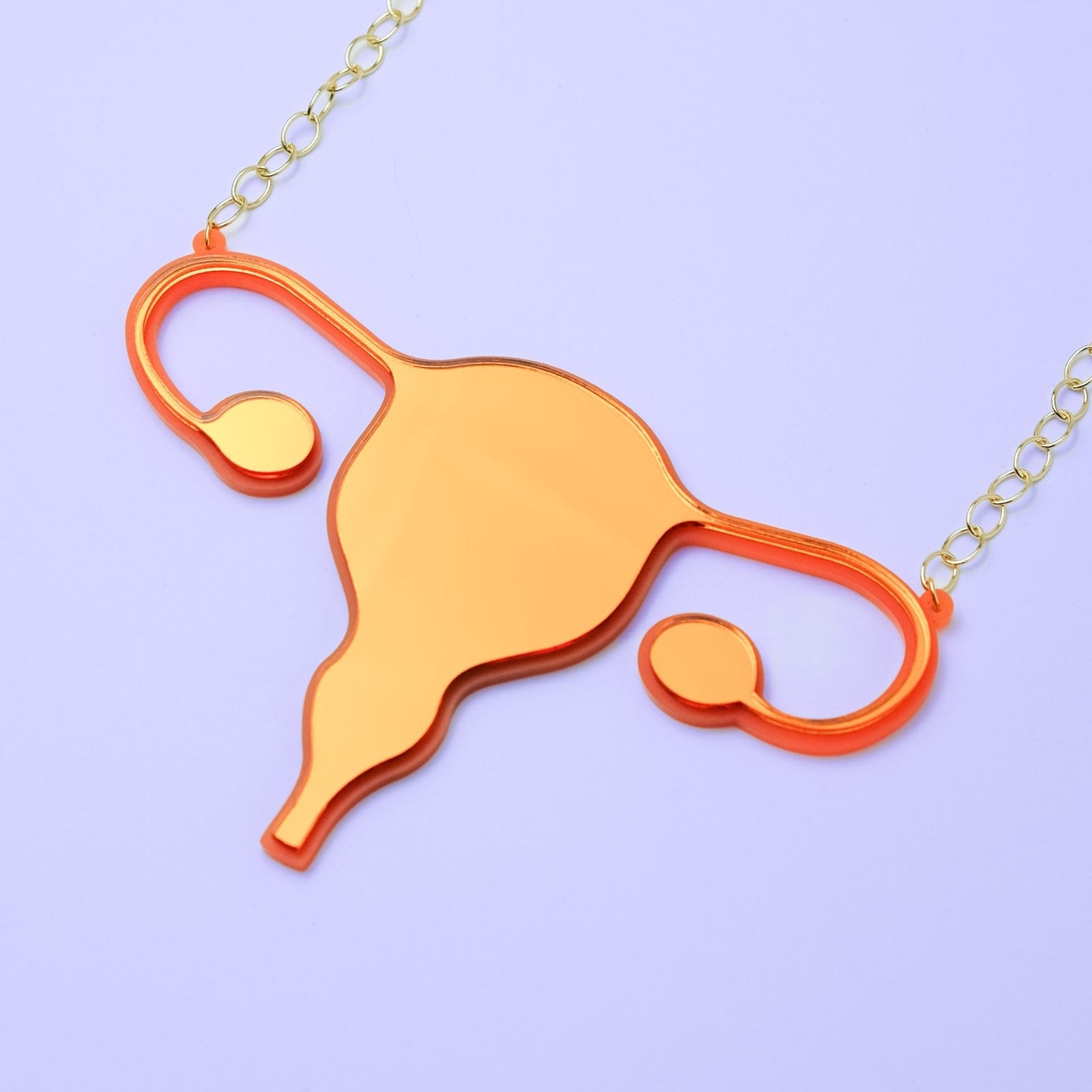 Uterus statement bib necklace #color_orange