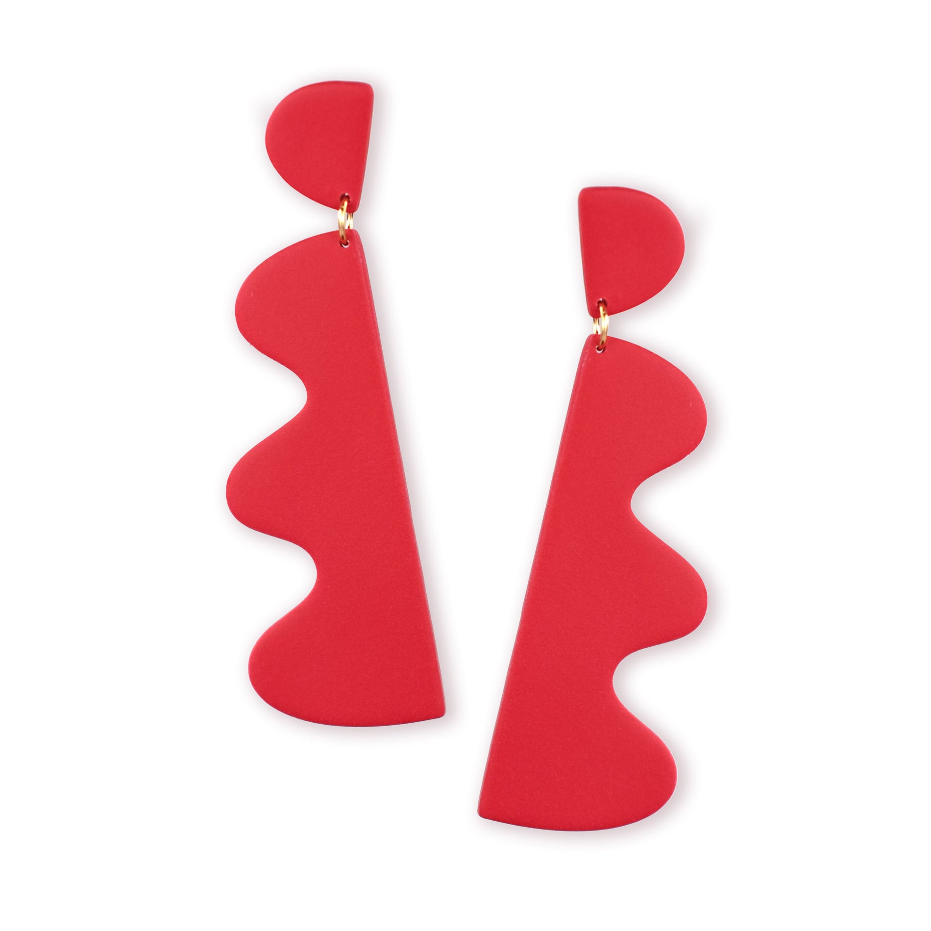 Funky and fabulous Red Wiggles statement earrings  #color_red