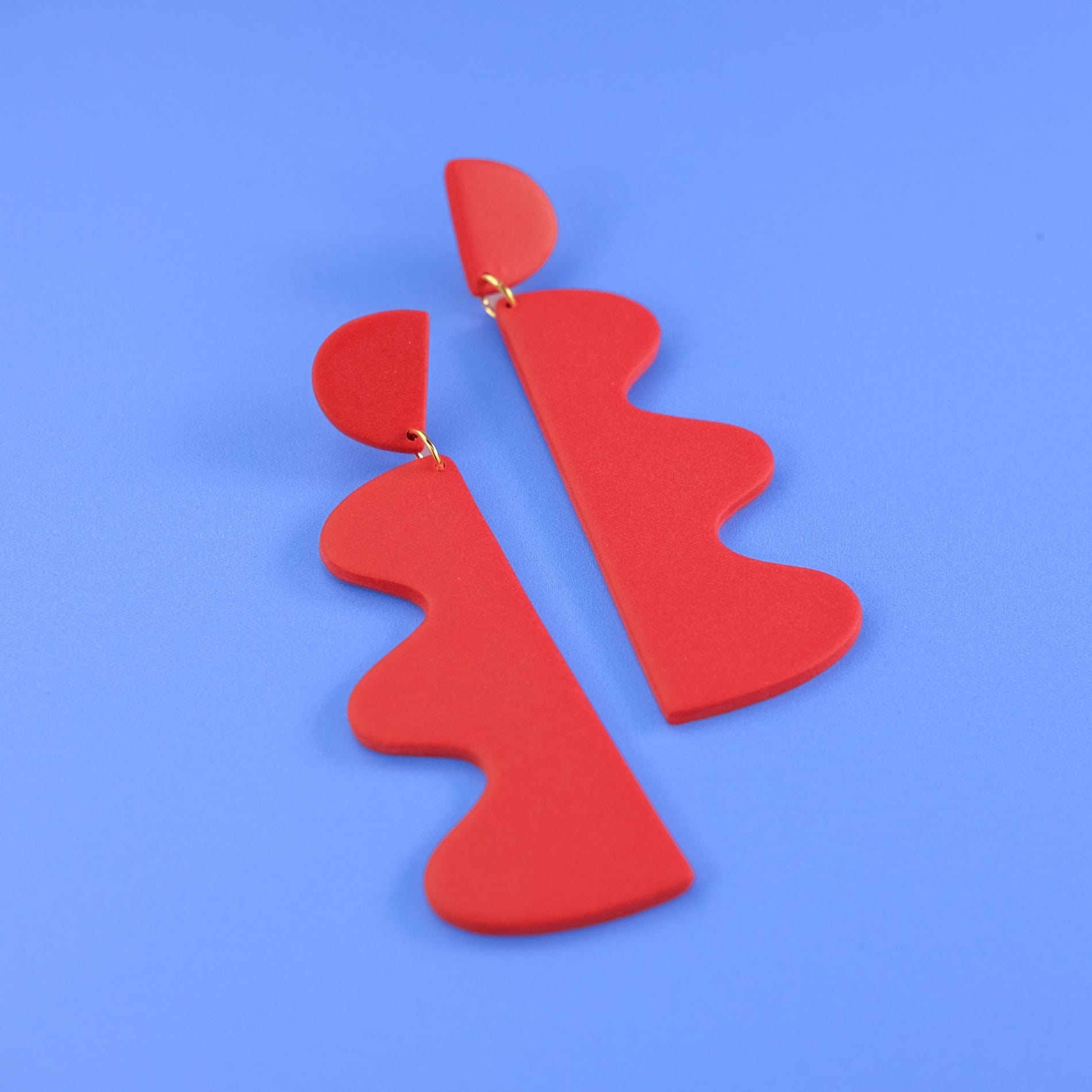Funky and fabulous Red Wiggles statement earrings  #color_red