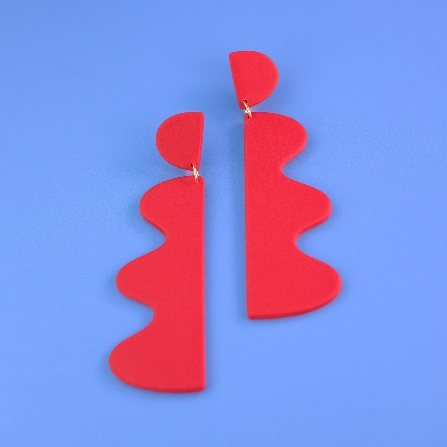 Funky and fabulous Red Wiggles statement earrings  #color_red