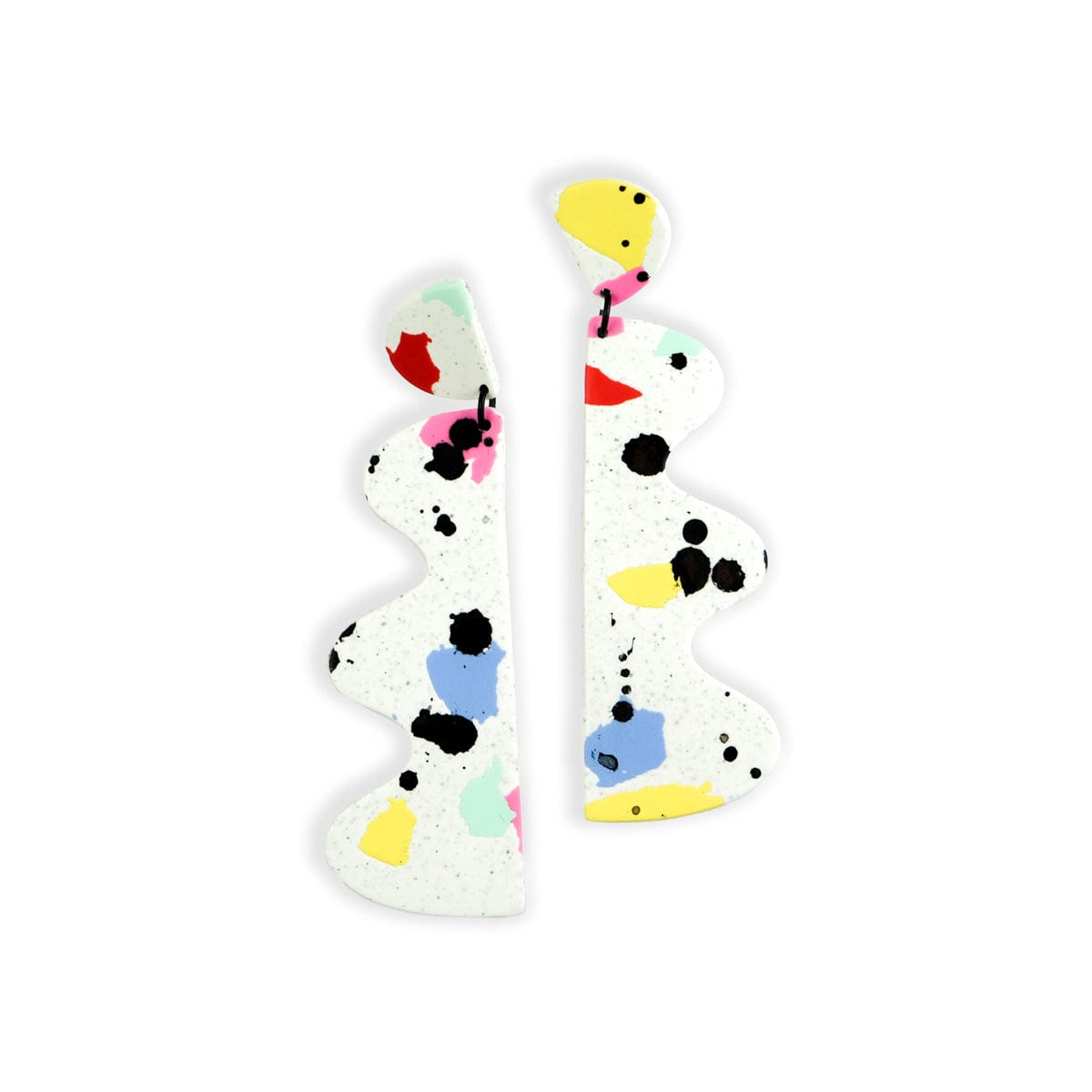 Wiggles statement earrings in Paint Splatter pattern #color_paint-splatter